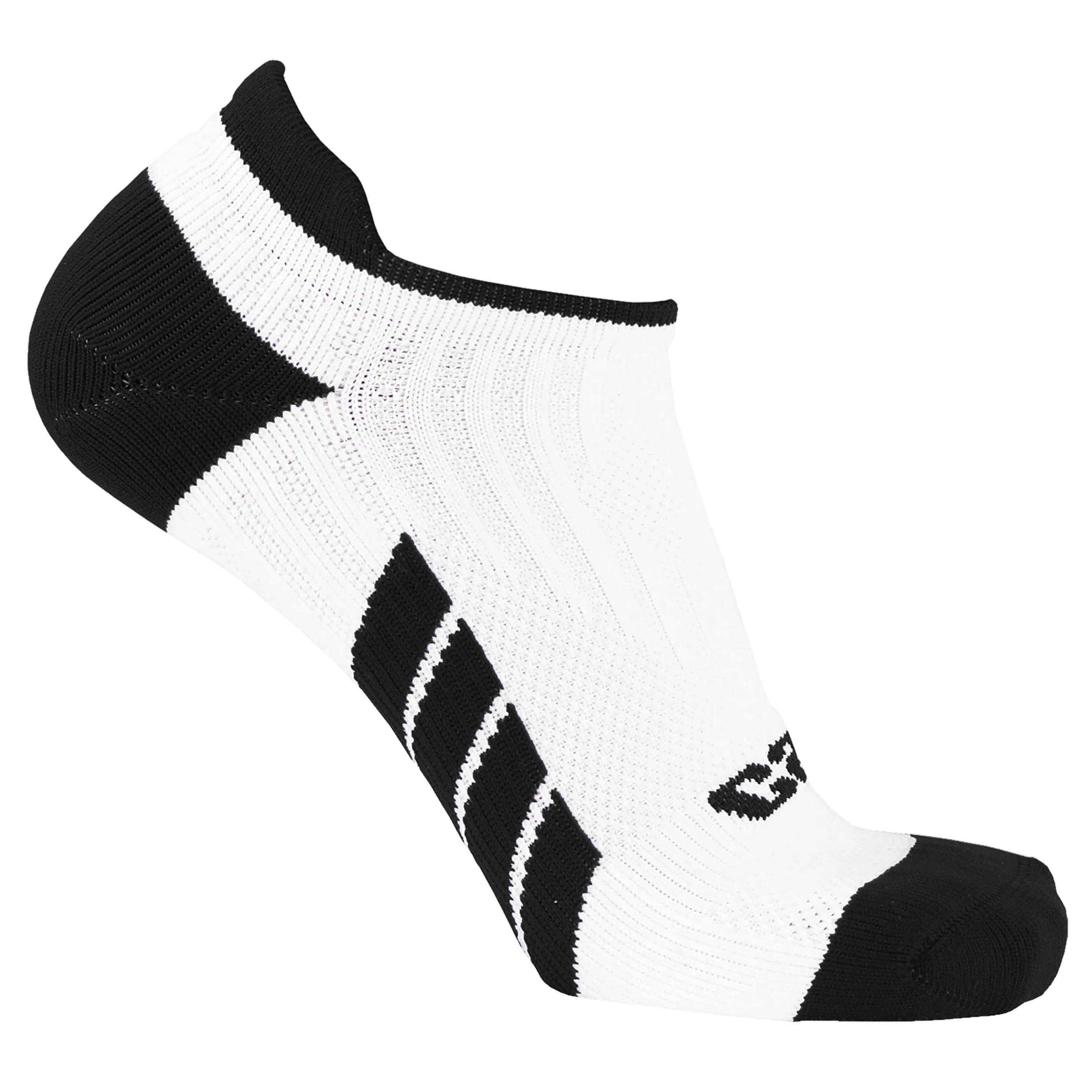 Champion CSX CSX Ankle Socks, Arch Support Compression, Men and Women Low Cut Fit, Black on White, X-Large