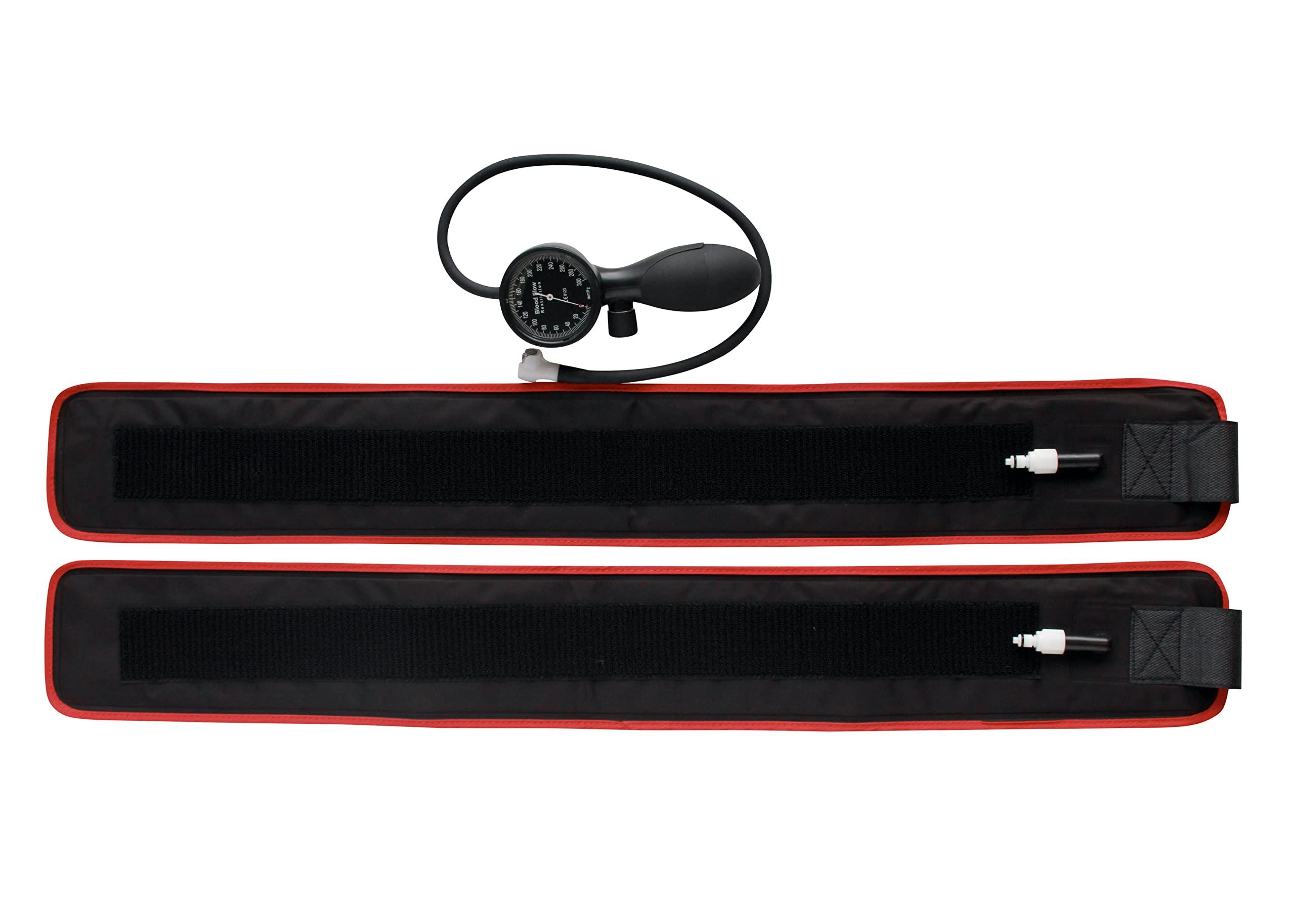 BFR Therapy Blood Flow Restriction Cuffs (BFR) Training Therapy Occlusion Restriction Cuffs with mmHg Monitor and Pump