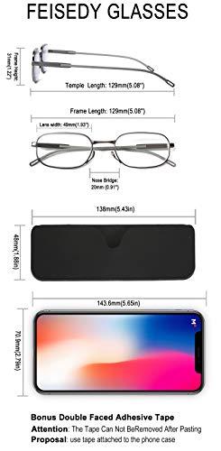 FEISEDY FEISEDY Reading Glasses Blue Light Blocking Thin Compact Case B2659 Grey 2.00x