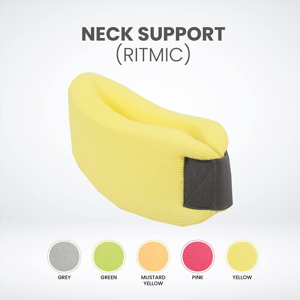Ritmic RITMIC Neck Support, Soft Foam Neck Brace for Neck Pain, Foam Filled Cervical Collar, Aligns Stabilizes Vertebrae, Adjustable Neck Support for Sleeping, TV, PC and Office, Suitable for Men and Women