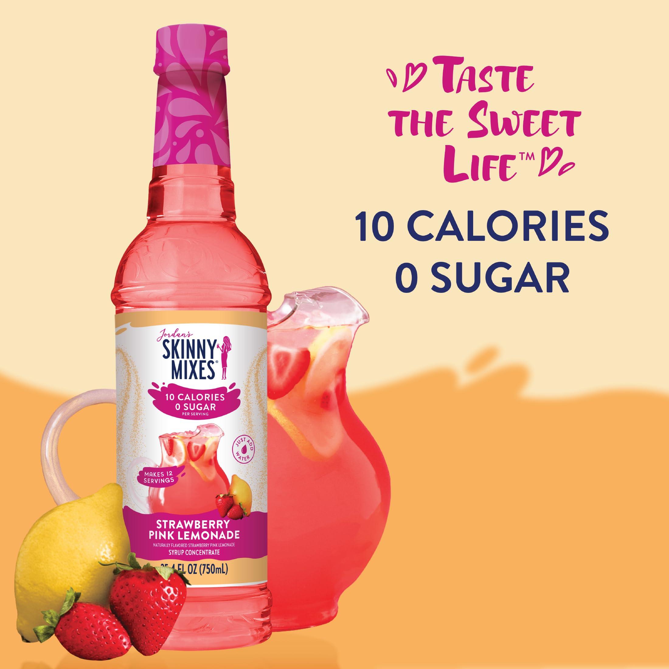 Jordan\'s Skinny Mixes Jordan\'s Skinny Mixes Sugar Free Syrup, Strawberry Lemonade Flavor, Flavored Water Enhancer, Drink Mix for Ice Tea, Lemonade & More, Zero Calorie Flavoring, Keto Friendly, 25.4 Fl Oz, 1 Pack