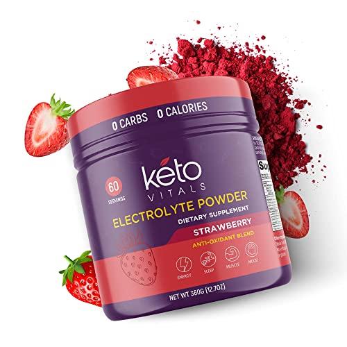 Keto Vitals Keto Vitals Electrolyte Powder | Keto-Friendly Electrolytes with Potassium, Magnesium, Sodium, Calcium | Keto Electrolytes Supplement Energy Drink Mix | Sugar-Free, Zero Calories, Zero Carbs