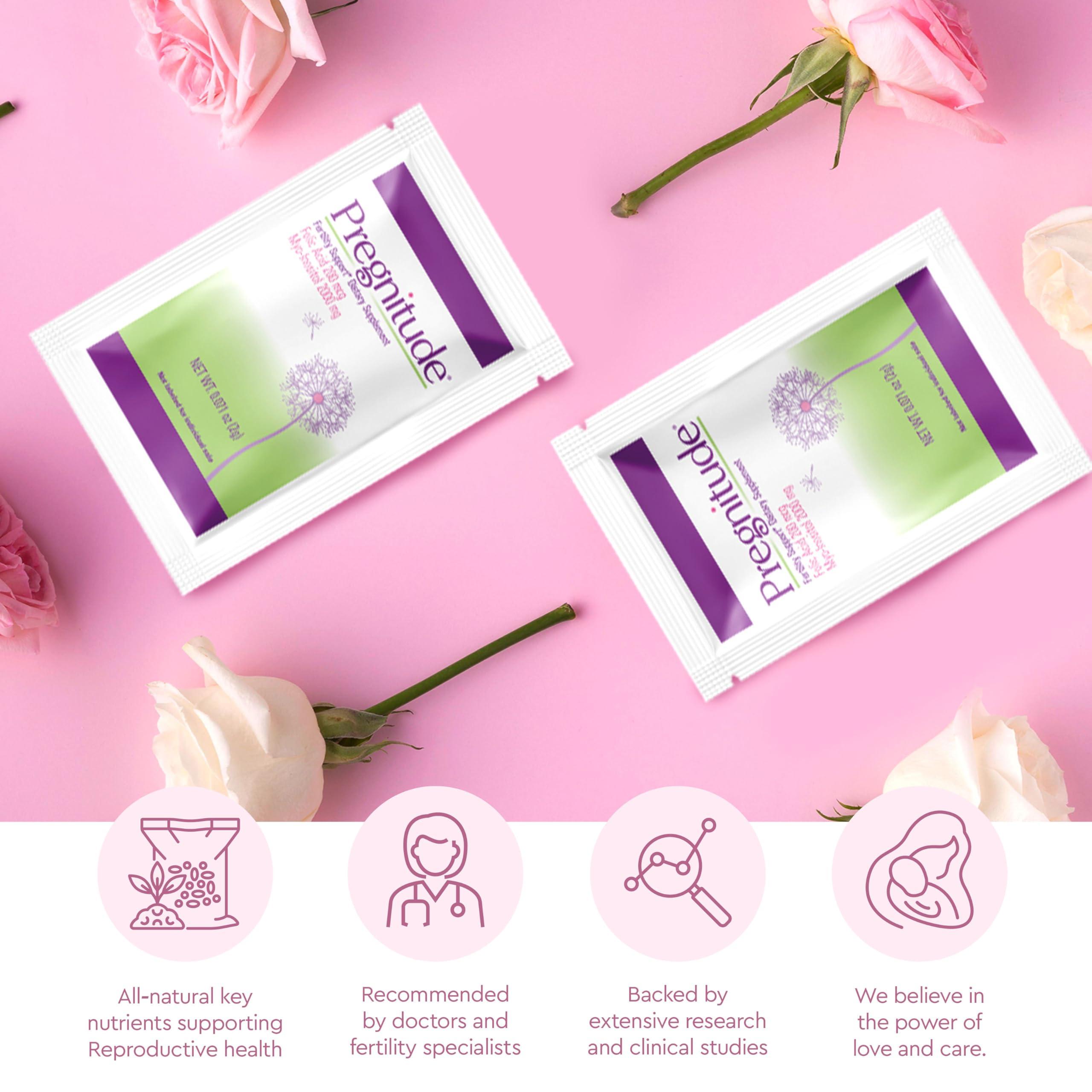 Pregnitude Pregnitude Reproductive Fertility Support - Helps Promote Regular Ovulation - Menstrual Cycles, and Increase Quality of Eggs - 60 Day Supply 120 Packets