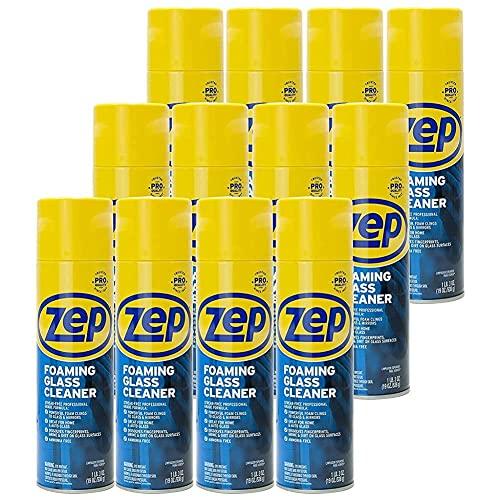 Zep Zep Foaming Glass Cleaner - 19 oz (Case of 12) ZUFGC19 - Streak-Free Professional Grade Formula that Dissolves Dirt, Fingerprints and Grime on Glass, Mirrors, Windows and Plexiglas in Home, Business,