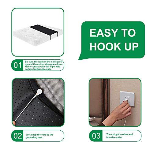 NeatEarthing Grounding Mat, Grounding Sleep Mat 54’’x 71’ Perforated Design 100% Conductive Carbon Leatherette Grounding Mats, Fits for Full Size