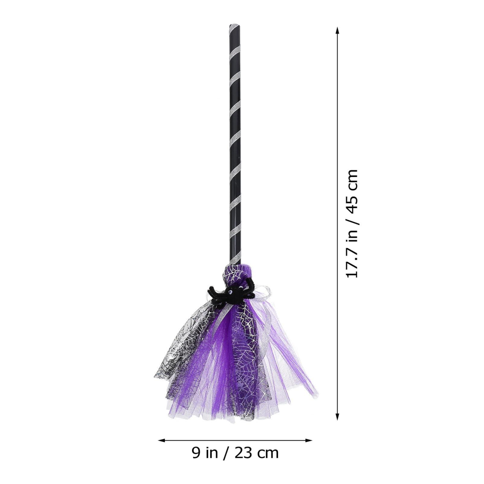 Homoyoyo 1pc Wizard Broom Halloween Besom Prop Women Halloween Decor Witches Broomstick Halloween Witch Besom Witch Broomstick Adult Witch Broom Cosplay Plastic Gauze Child Purple