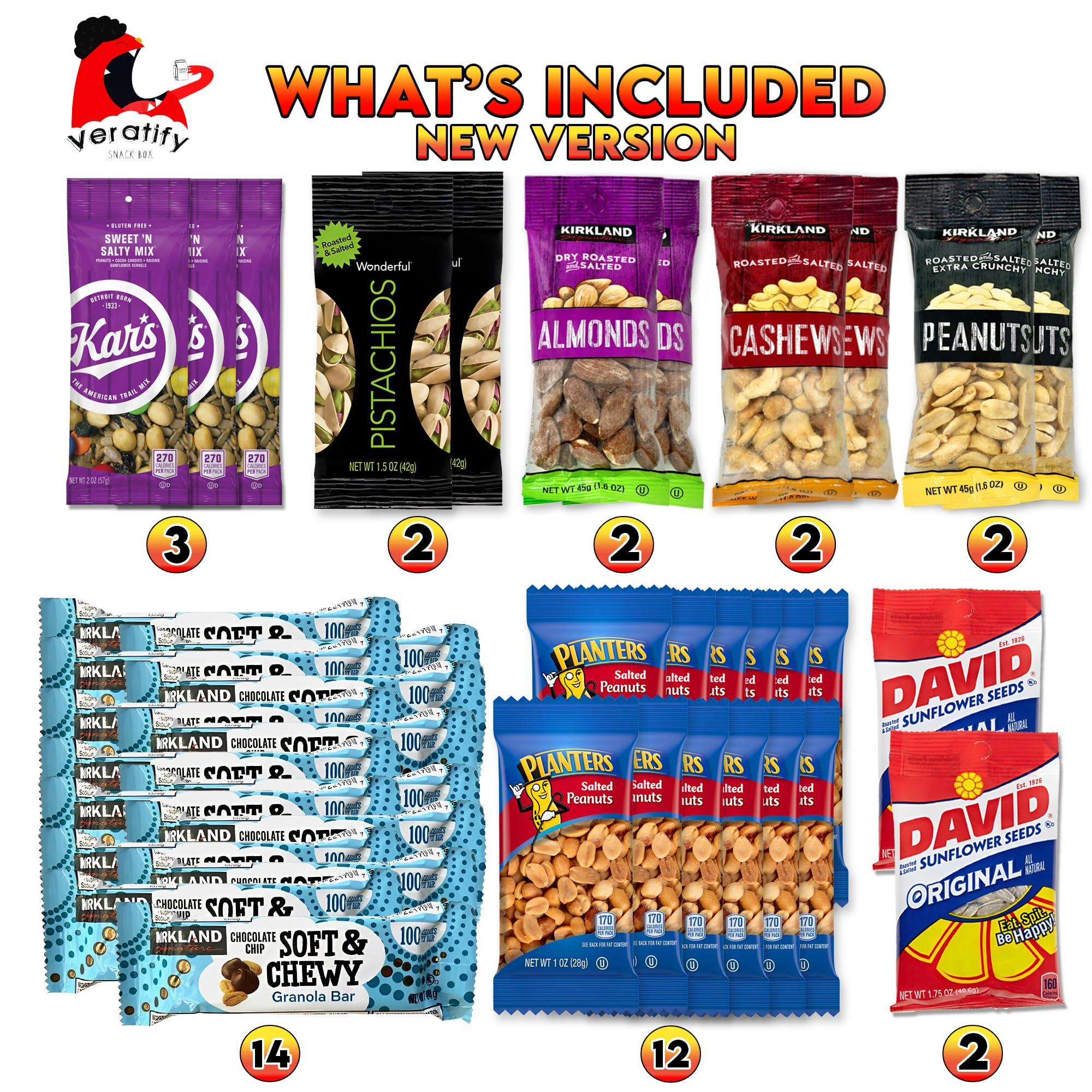 Veratify Snacks Gift Variety Basket for Adults (72 Count) Great For Men, Women, Adults, Office, School, Colleges - Gift Assortment Package - Great Gift Basket For Home, Work, Office, Meetings, College