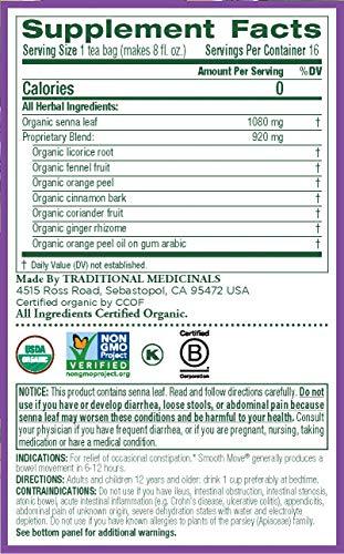 Traditional Medicinals Herb Tea, Smooth Move, 16 bag ( Value Bulk Multi-pack)