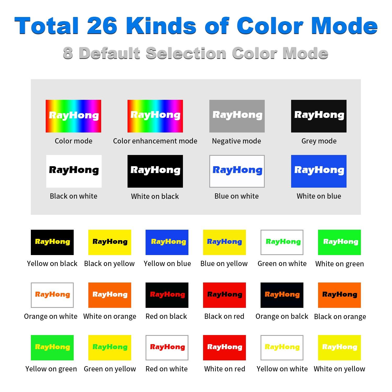 RayHong Portable Digital Video Magnifier Electronic Reading Aid 5.0 Inch with Foldable Handle for The Visually Impaired Macular Degeneration Low Vision, 2X-32X Times Zoom 26 Color Modes