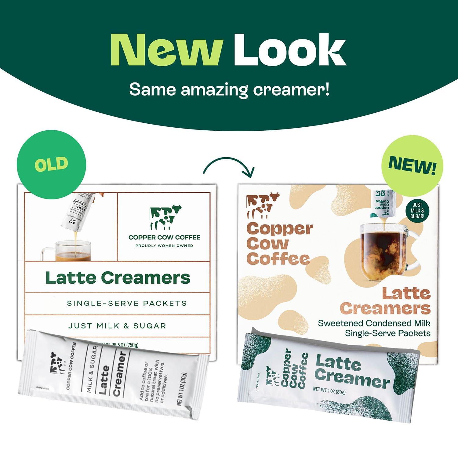 Copper Cow Coffee Copper Cow Coffee California Sweetened Condensed Milk Creamers – Single-Serve and All-Natural Pre-Filled Packets – (25 Pack)