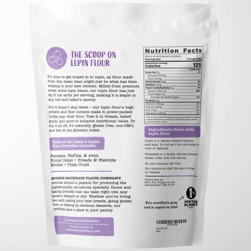 MODERN MOUNTAIN Lupin Flour (3 lb) Low-Carb Flour, 2g Net Carbs Per Serving, Improve Keto-Friendly Baked Goods, High in Protein and Fiber, Keto, Gluten-Free, Non-GMO