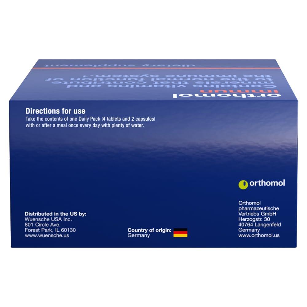 Orthomol Orthomol Immun Tablet and Capsule, Immune Support Supplement, 30-Day Supply, Vitamins A, B, C, D, E, Zinc, Iodine