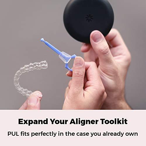 The Pultool PUL Clear Aligner Removal Tool Compatible with Invisalign Removable Braces & Trays, Retainers, Dentures and Aligners - Hygienic Oral Care Accessory, Personal Orthodontic Supplies - Pink (Pack of 4)