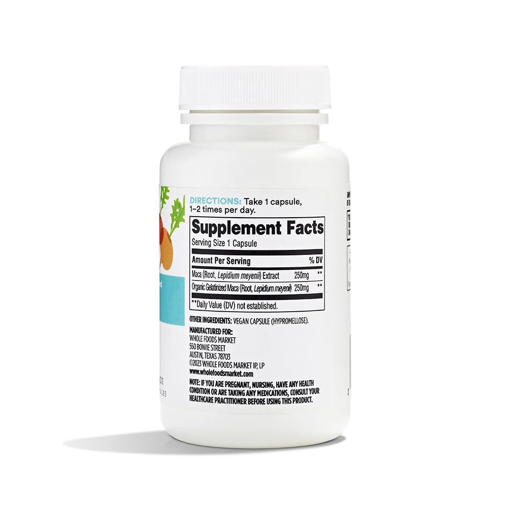 365 by Whole Foods Market 365 by Whole Foods Market, Maca Standardized + Full Spectrum Blend, Libido Support, Vegan Capsules, 60 Count