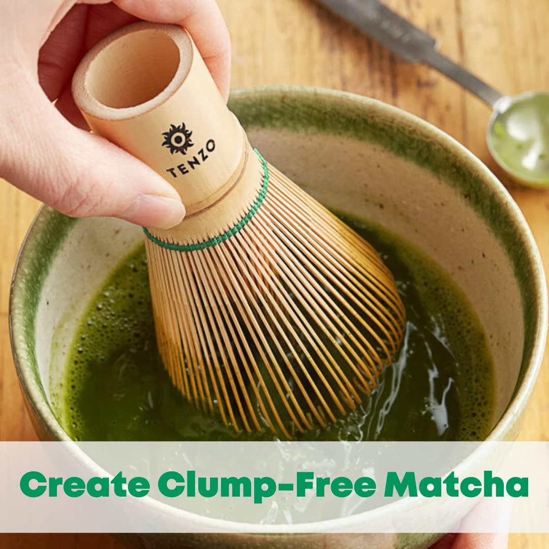 Tenzo Tea Tenzo Matcha Green Tea Powder Original Blend (1.06 Ounce) with 100 Prong Bamboo Whisk