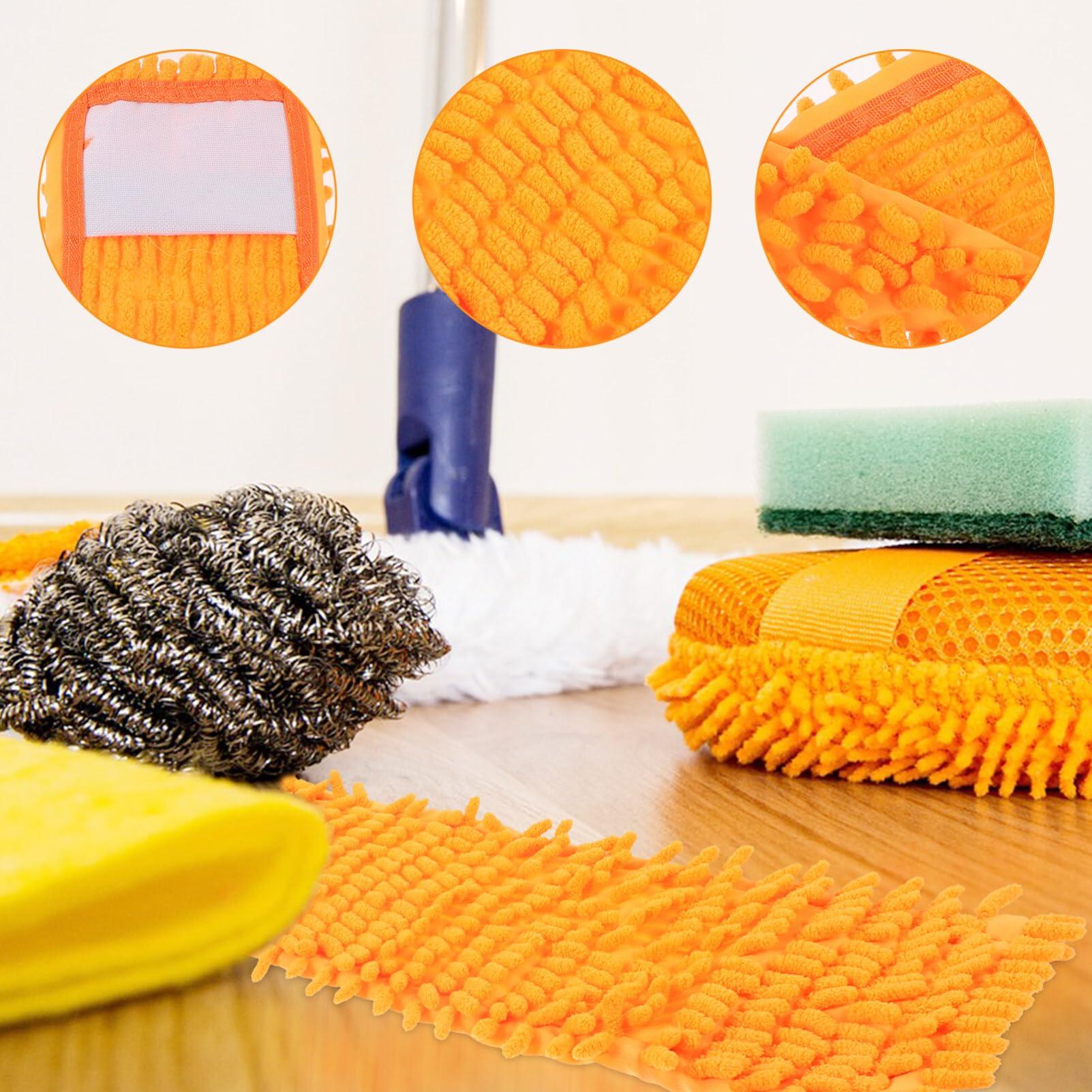 BESPORTBLE Microfiber Mop Pads, 2pcs Washable Mop Pads Reusable Replacement Mop Pads Flat Replacements Heads for Wet Or Dry Floor Cleaning and Scrubbing, 15.6inch