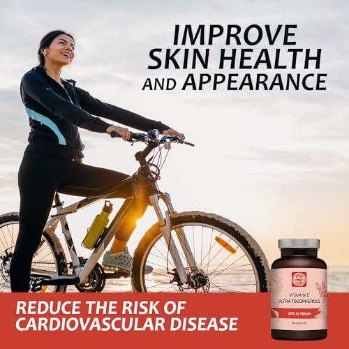 Kala Health Kala Health Vitamin E 1000 IU Ultra Tocopherol 450mg Vitamin E Vegan all 4 Tocopherols - Alpha Tocopherol + Beta Tocopherol + Gamma Tocopherol + Delta Tocopherol Unique d Alpha Tocopherol Vitamin E