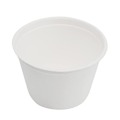 Restaurantware Restaurantware Pulp Tek 5 Ounce Earth-Friendly Coffee Cups, 100 Disposable Party Cups - For Hot Or Cold Drinks, Microwavable, White Bagasse Sustainable Cups, Made From Sugarcane, Freezable