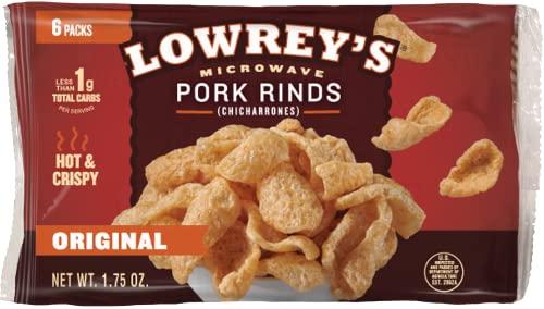 Lowrey's Lowrey's Bacon Curls Microwave Pork Rinds (Chicharrones), Original, 1.75 Ounce (Pack of 6)