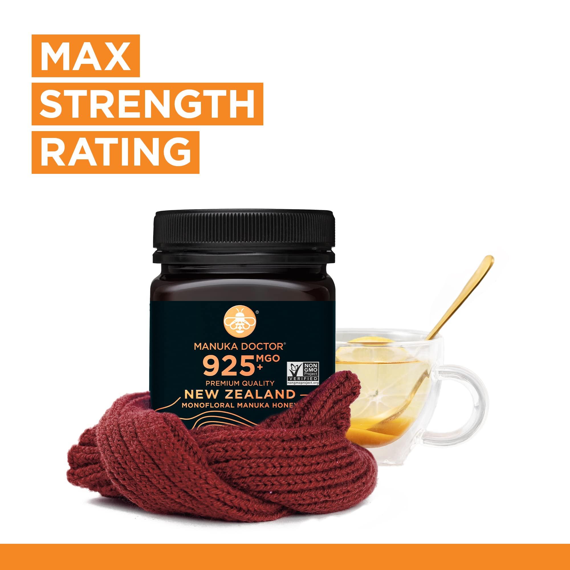 Manuka Doctor MANUKA DOCTOR - MGO 925+ and MGO 525+ Manuka Honey Monofloral Value Bundle, 100% Pure New Zealand Honey. Certified. Guaranteed. RAW. Non-GMO, 2 x 8.75oz Pots