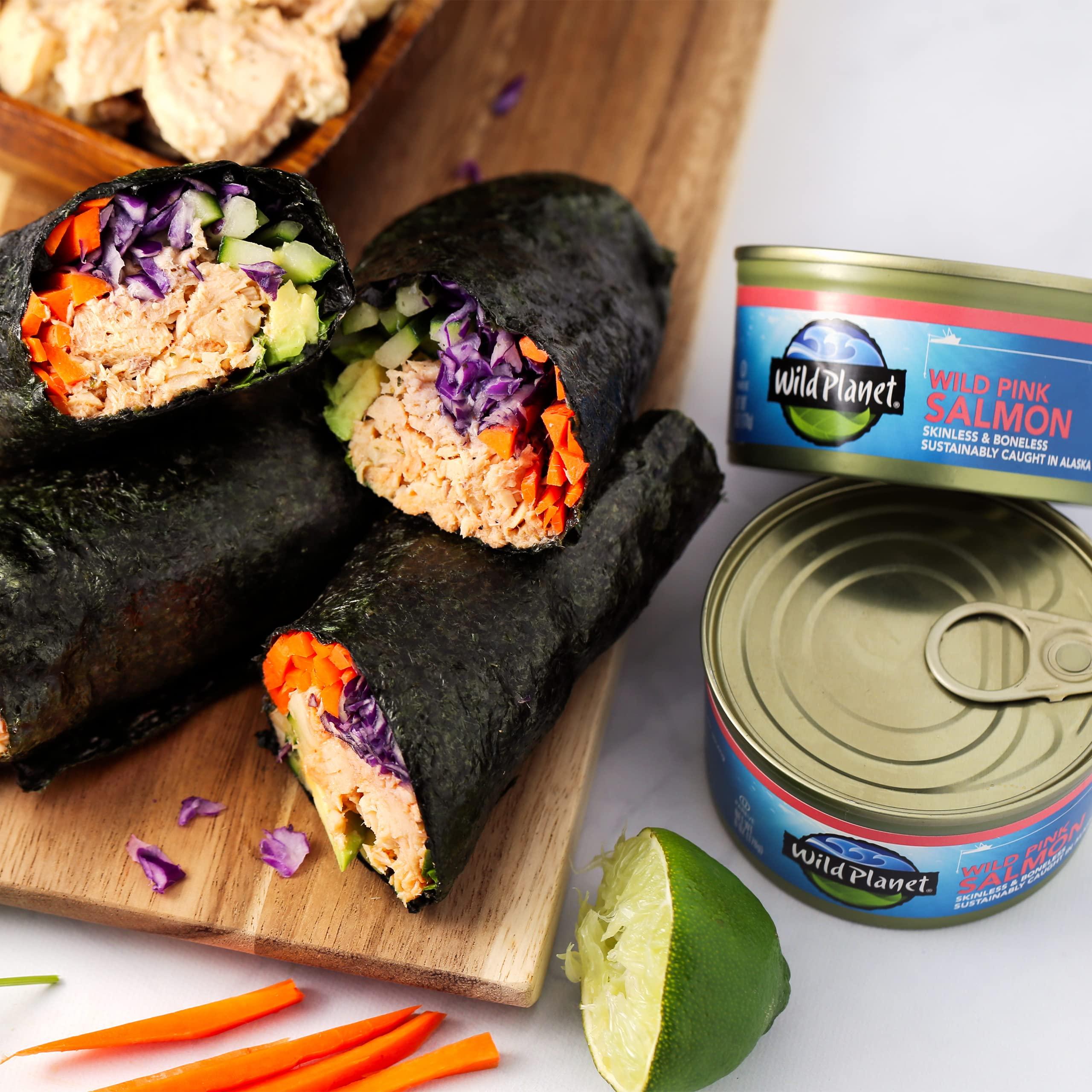 Wild Planet Wild Planet, Wild Pink Salmon, Canned Salmon, Sustainably Wild-Caught, Non-GMO, Kosher 6 Ounce, (Pack of 12)