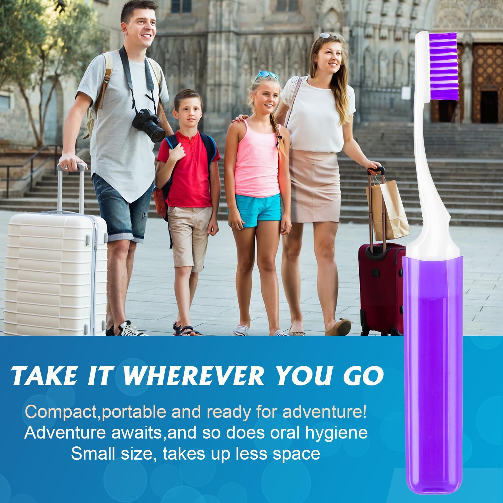 Navona 20PCS Travel Toothbrush Bulk Folding Mini Toothbrush with Toothbrush Case, Medium Potable Travel Size Toothbrush,Camping Toothbrush, individually Wrapped Toothbrush for Camping,Hiking,Traveling,School