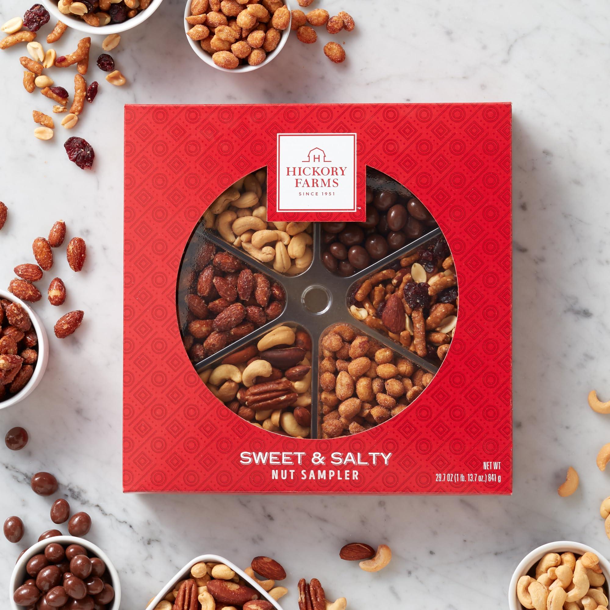 Hickory Farms Hickory Farms Sweet & Salty Nuts Gift Box | Valentines Day Gift | Holiday and Christmas Nut Mix, Holiday Gift Basket, Christmas Gift Basket, Great for Snacking, Housewarming Gift, Food Care Packages, Parties, Thank You Gifts, Retirement Gifts