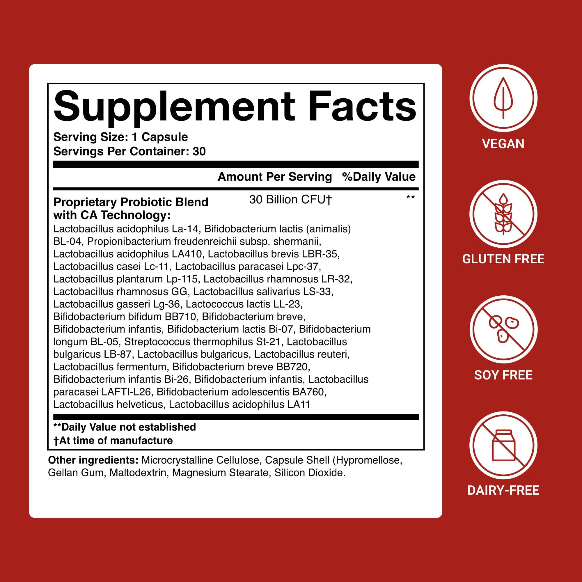 ACTIVATEDYOU ACTIVATEDYOU Advanced Restorative Probiotic for Daily Use- 30 Strain Digestive Gut Health & Immune Function Support- Acidophilus Supplement for Radiant-Looking Skin (30 Capsules)