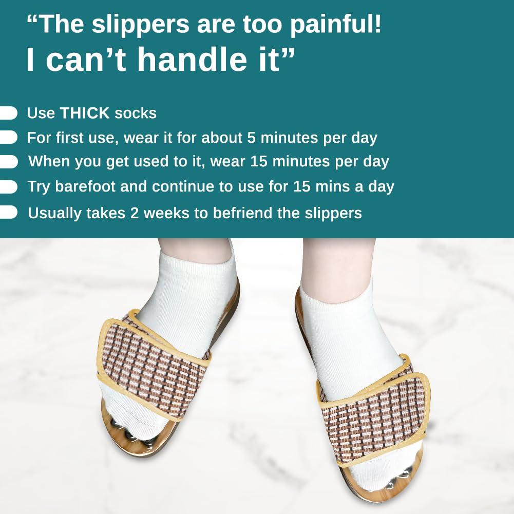 Comfecto Acupressure Massage Slippers with Earth Stone (Men 8-9.5/Women 9.5-11)