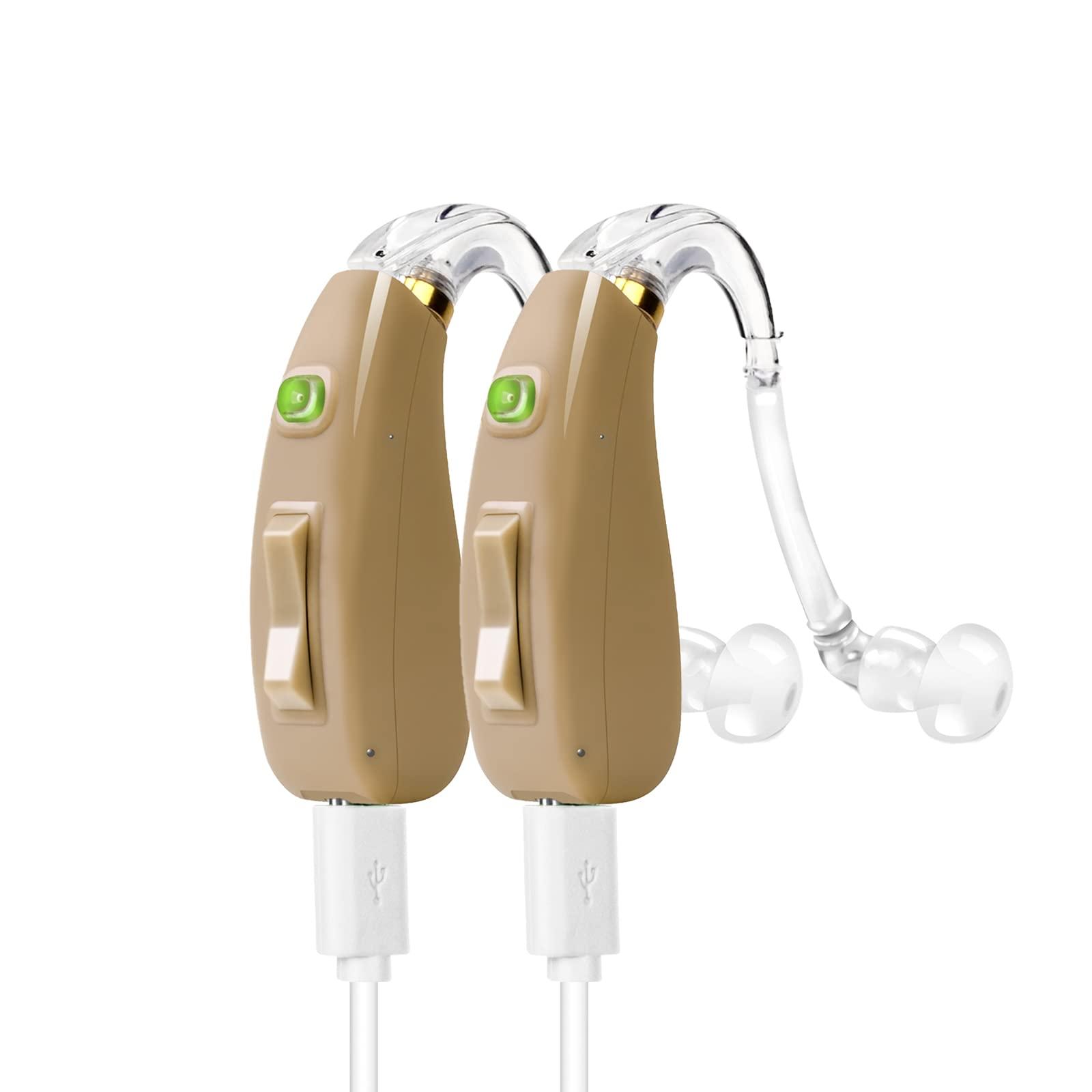 Banglijian Banglijian Hearing Aid Rechargeable Ziv-201 Digital Noise Reduction and Feedback Cancellation Small Size (Two Units)