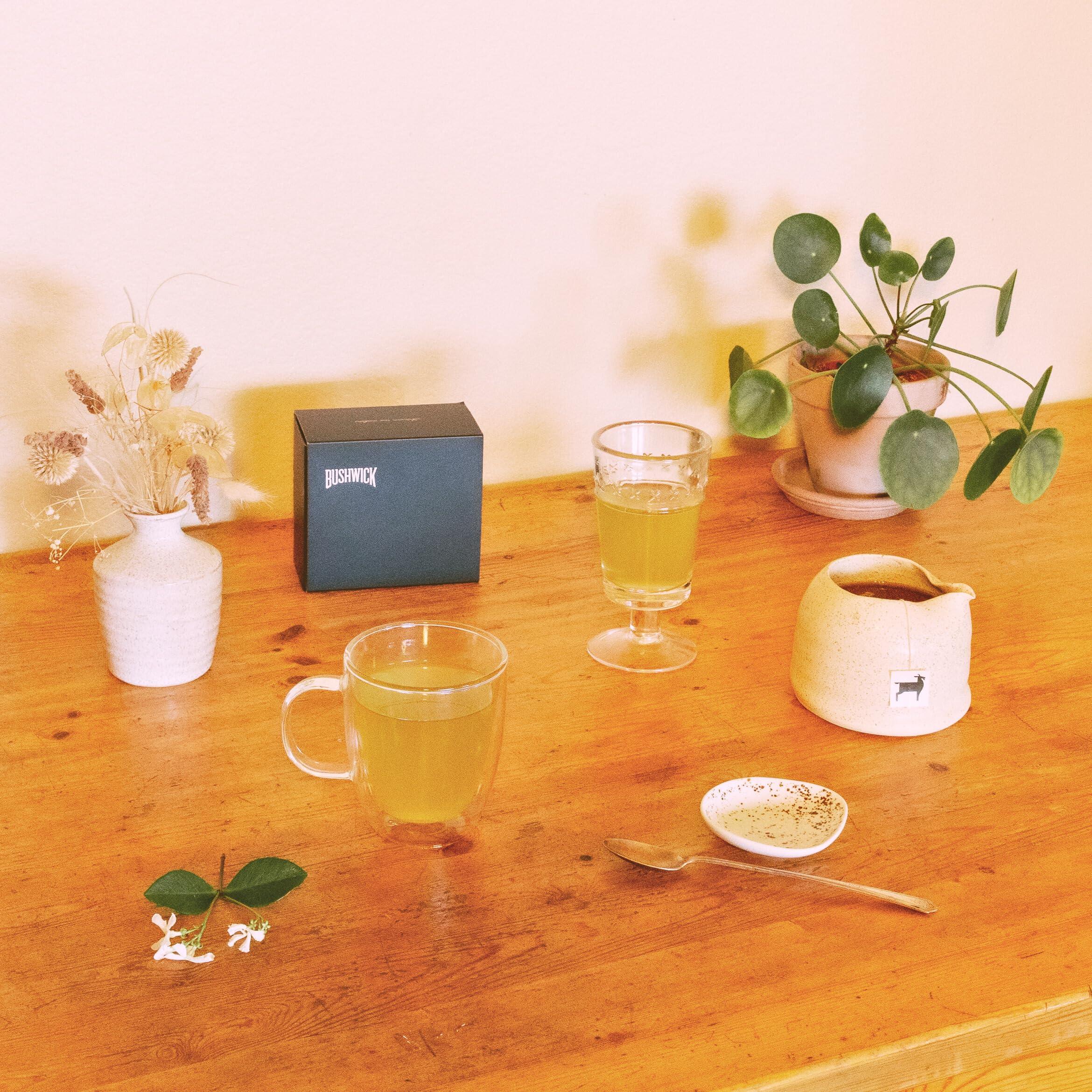 BUSHWICK TEA 15 Sachets | Bushwick Tea | Sencha Matcha Green Tea | Organic Green Tea with Ceremonial Grade Matcha | Light & Grassy | Caffeinated | Eco-Friendly Sachets | (15 Sachets)