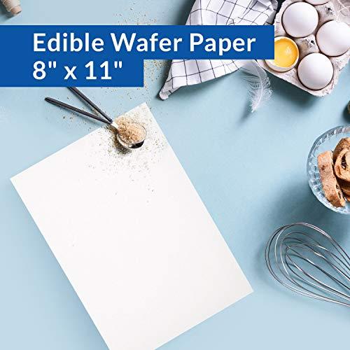 Oasis Supply O-Grade Edible Wafer Paper, Rectangle Rice Paper for Cake & Food Decorations, 8” x 11”, White, 100 Pack