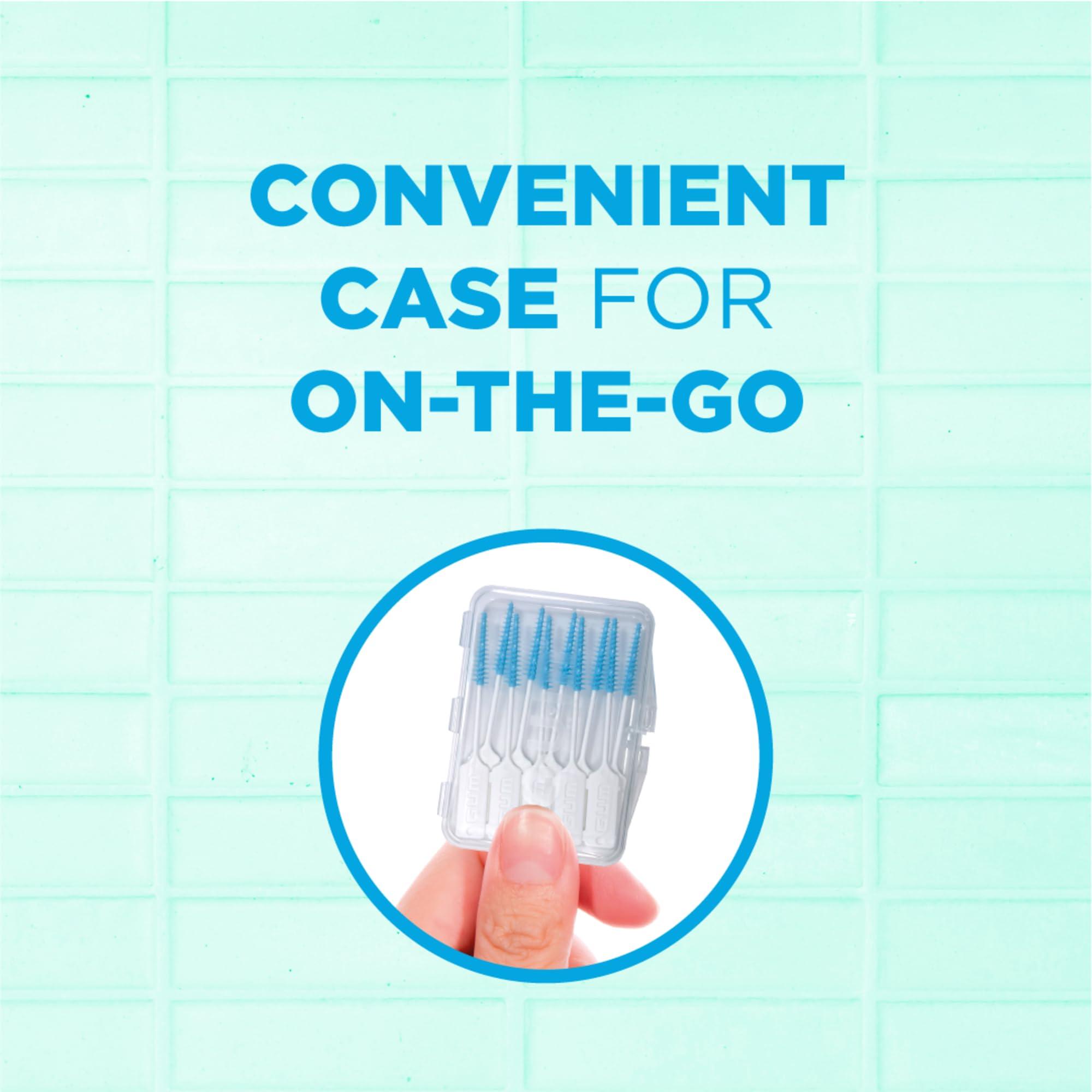 GUM GUM Soft-Picks Wider Space, Easy to Use Dental Picks for Teeth Cleaning and Gum Health, With Convenient Carry Case, Dentist Recommended Dental Floss Picks, 100ct