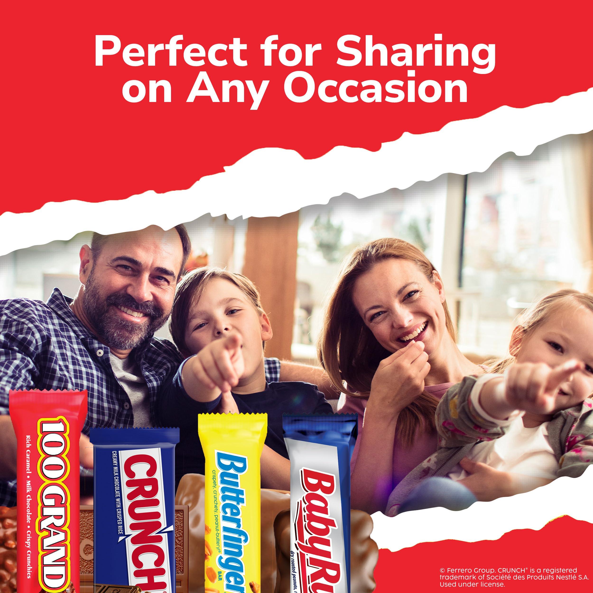 Butterfinger Butterfinger, CRUNCH, Baby Ruth and 100 Grand, Bulk 28 Pack, Assorted Full Size Chocolate Candy Bars, Stocking Stuffers, 48 oz