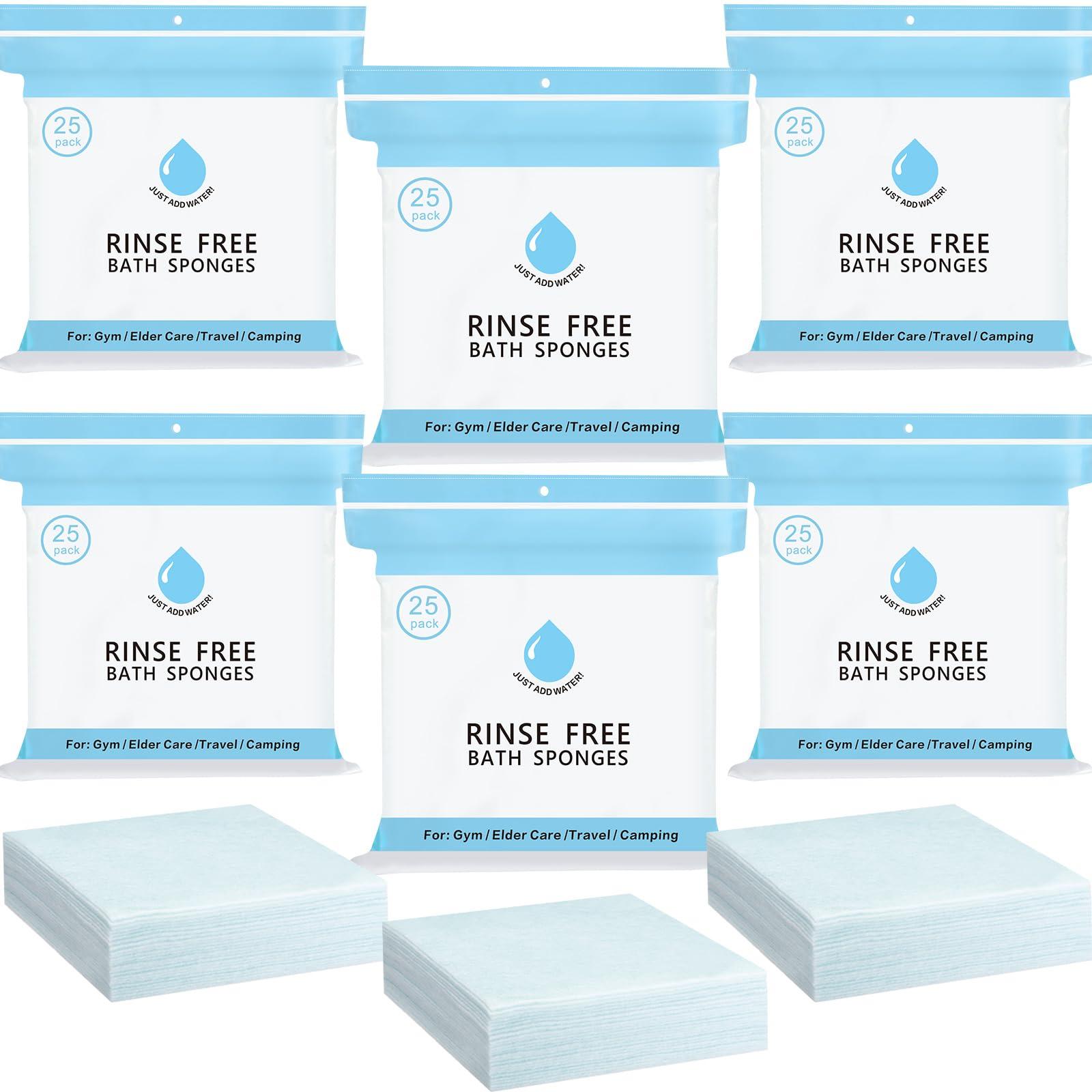 VitalCozy VitalCozy 100 Pcs Rinse Free Bathing Wipes Bulk Sponges Bath Wipes All in 1 Shower Wipes Rinse Free Bath Sponges Wash Cloths for Campers, Hikers, Adults, Elderly