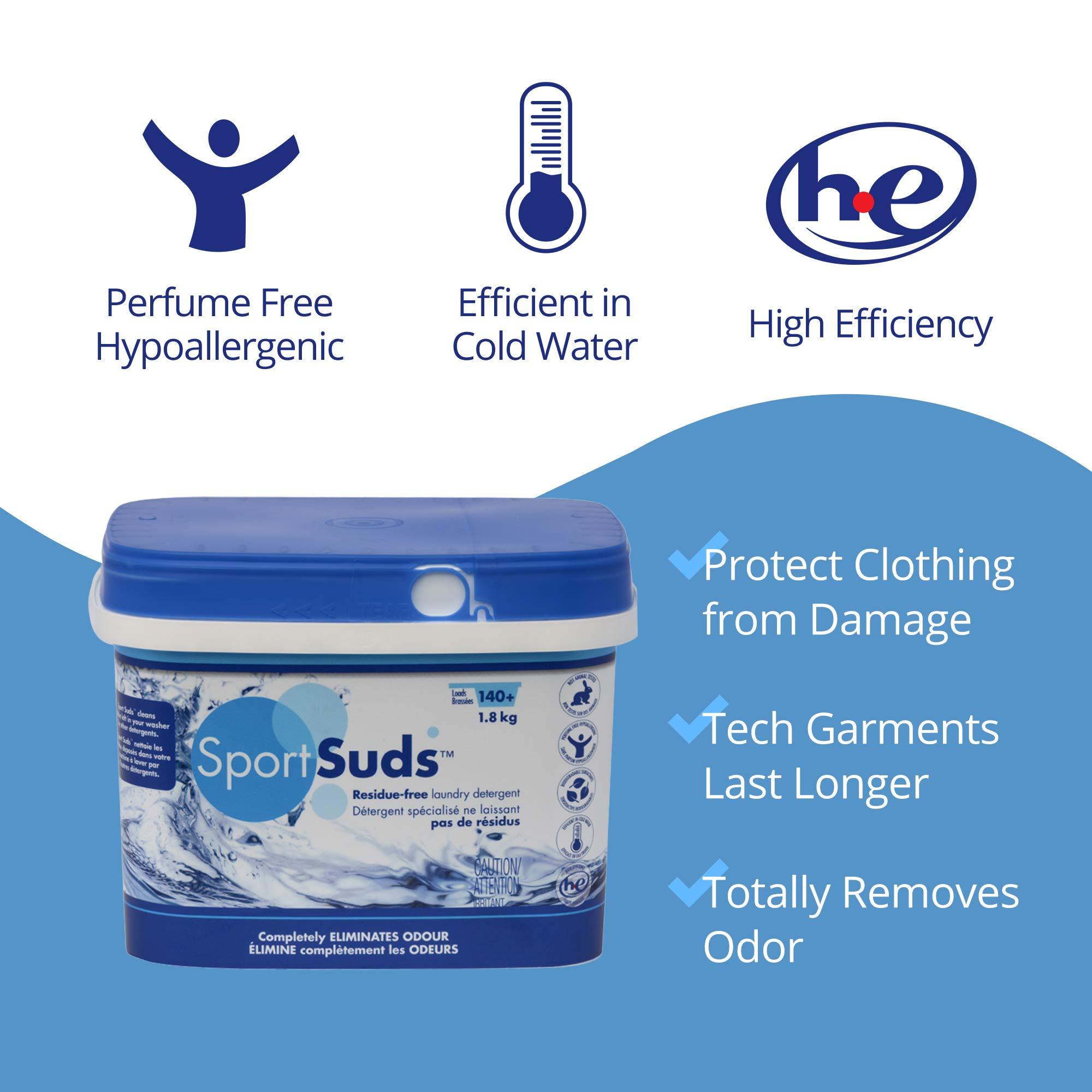 Sport Suds Sport Laundry Detergent, Odor Eliminator Technology, Laundry Soap for Workout Clothes and Everyday Use - Sport Suds 1.8Kg