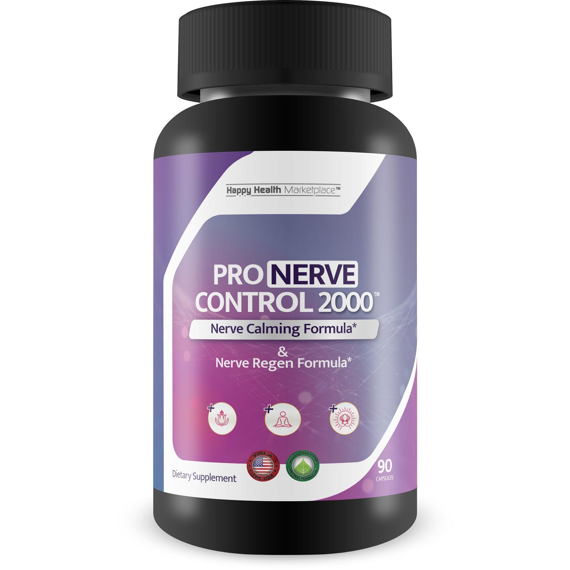 Happy Health Marketplace Pro Nerve Control 2000 - Nerve Support Supplement - Promote Healthy Nerve Control & Nerve Function with Nerve Support Vitamins & Antioxidants - Nerve Pain Supplements for Nerve Health Support