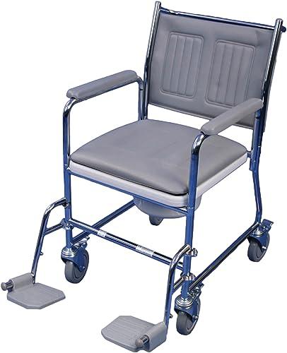 Aidapt Aidapt Linton Mobile Commode with Footrest (Eligible for VAT Relief in The UK)