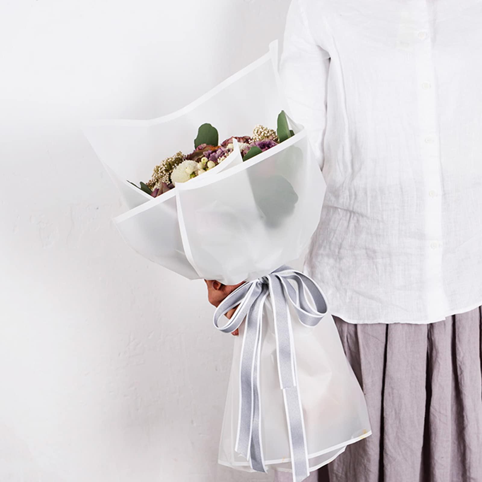 HYSSINOWRAP HYSSINOWRAP 40 sheets 4 colors .flower wrapping paper Flower packaging bouquet wrappingpaper.including ribbon, 22.8 * 22.8 inches (LIGHT MIX)