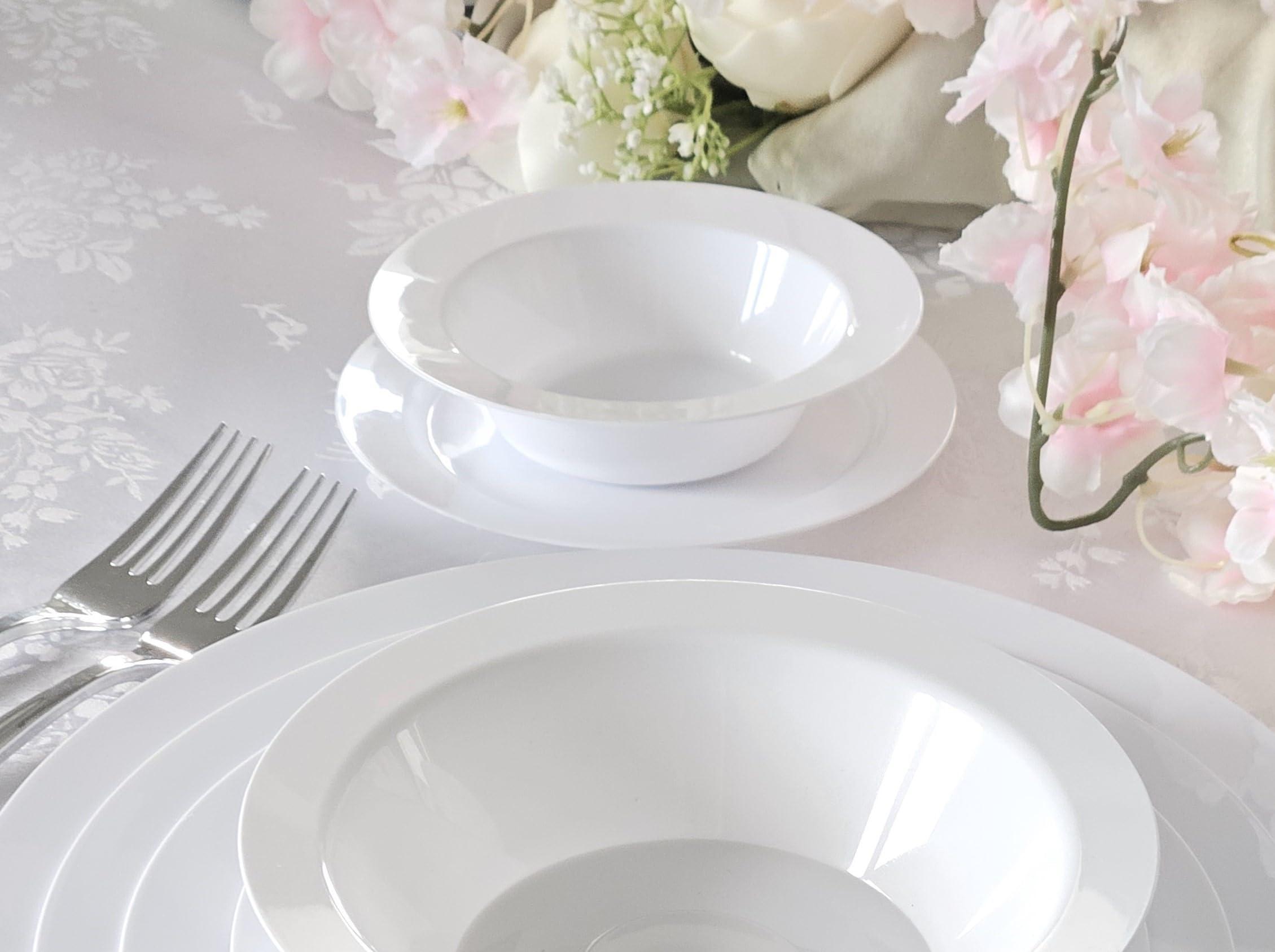 OCCASIONS FINEST PLASTIC TABLEWARE \" OCCASIONS \" 60 Plates Pack, Heavyweight Disposable Wedding Party Plastic Plates (10.5\'\' Dinner Plate, Plain White)