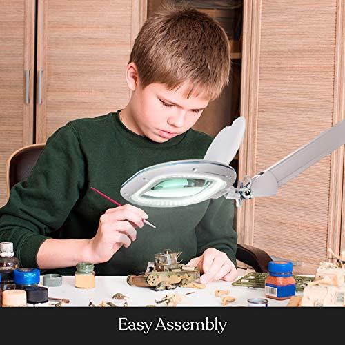 Brightech Brightech LightView Pro XL Magnifying Desk Lamp with Clamp, Adjustable Magnifying Glass with LED Light for Crafts, Reading, Close Work, Dimmable Light Magnifier with Wide Glass Lens