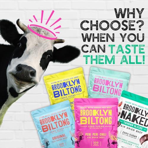 Brooklyn Biltong Brooklyn Biltong Air Dried Grass Fed Beef Snack, South African Beef Jerky (8oz, Pack of 2) - Whole30 Approved, Paleo, Keto, Gluten Free, Sugar Free, Made in USA - (Lemon Pepper)