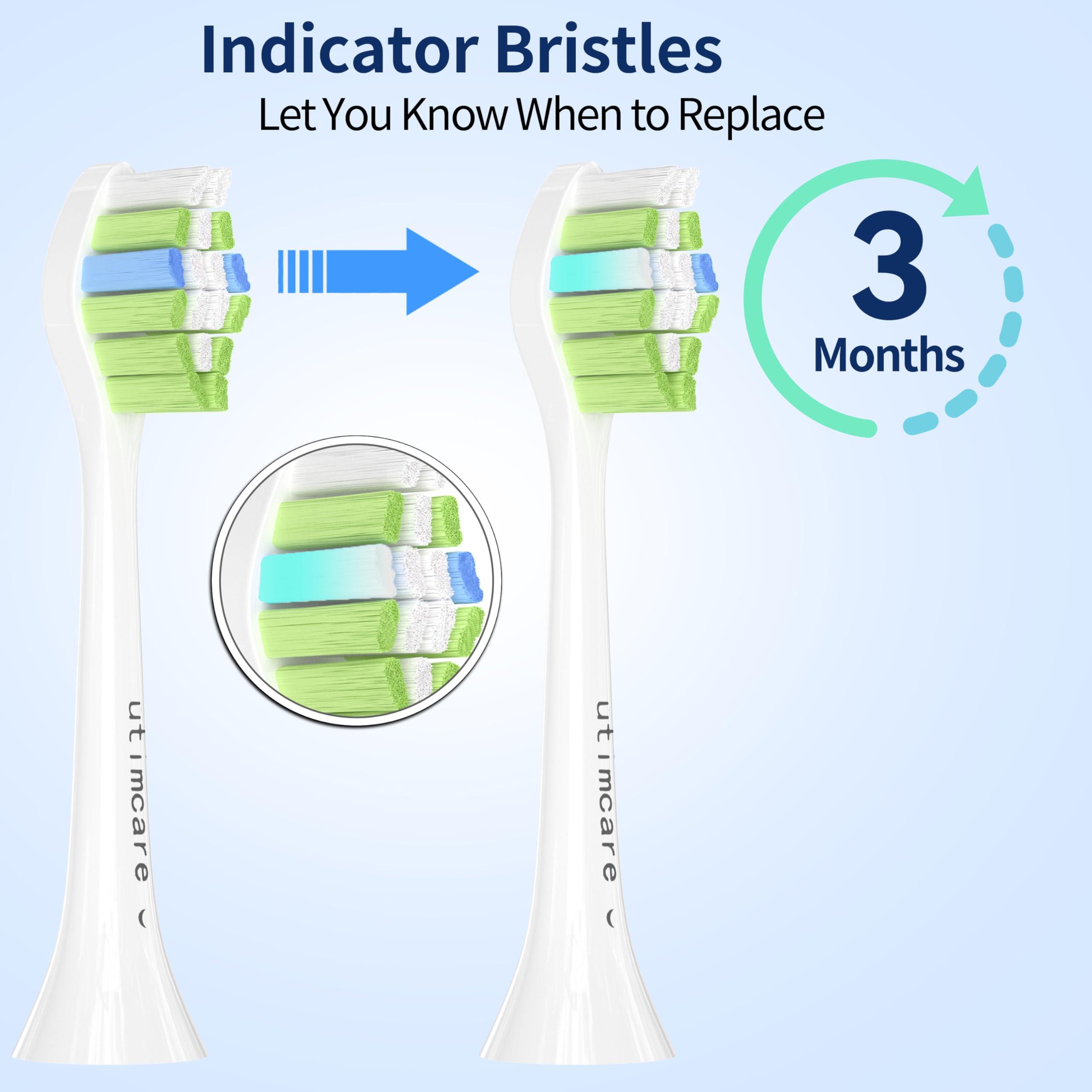 utimcare Utimcare Replacement Toothbrush Heads Compatible with Philips Sonicare ProtectiveClean C2 G2 W 4100 5100 5300 Plaque Control Electric Toothbrush, White, 10 Pack Refills.