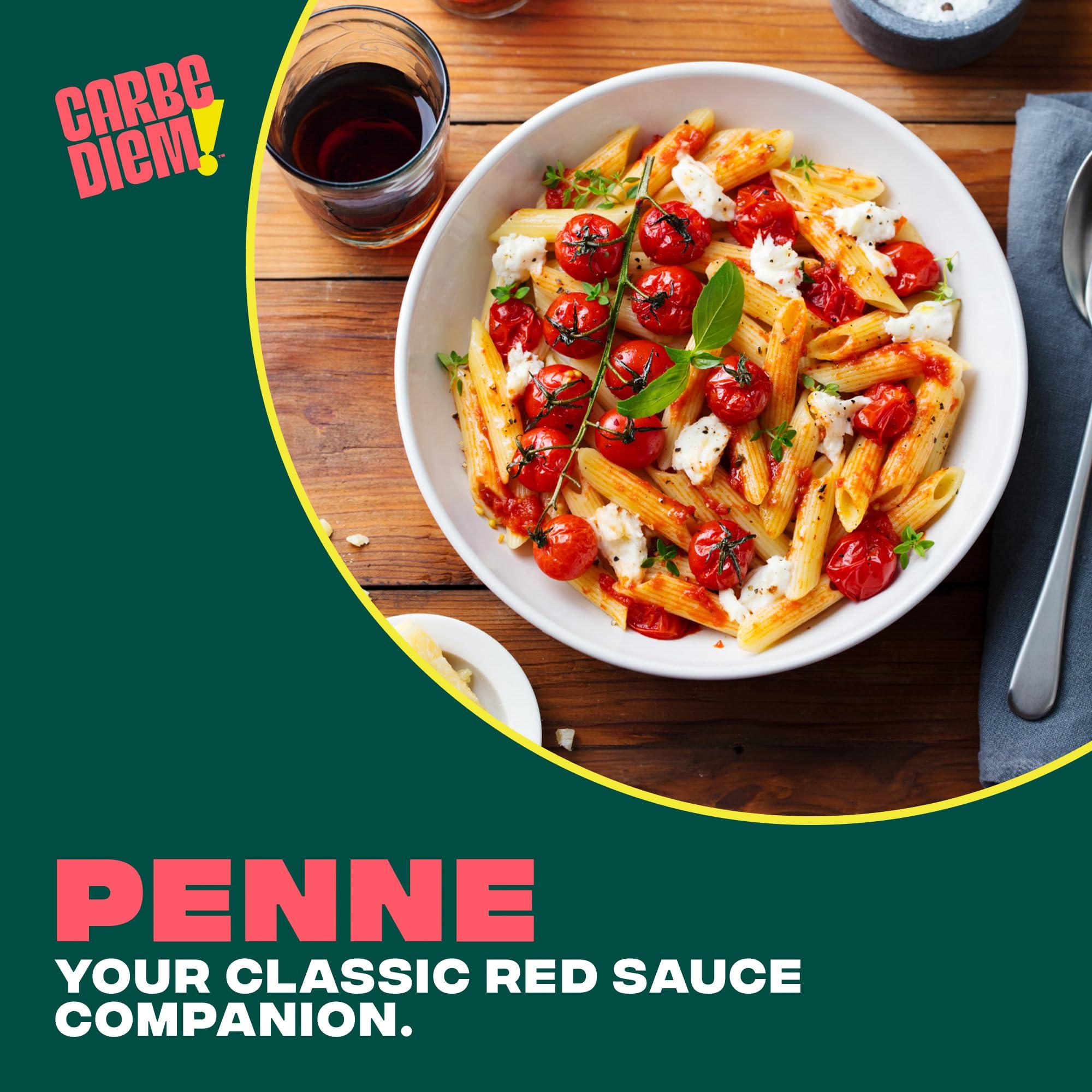 CARBE DIEM CARBE DIEM! Penne | 3x 12oz Bags | Lower Net Carb Pasta with a Traditional Flavor & Texture | Pasta Re-Imagined for Healthy Lifestyles | Reduced Calorie Food | Penne Pasta | Lower Calorie Pasta