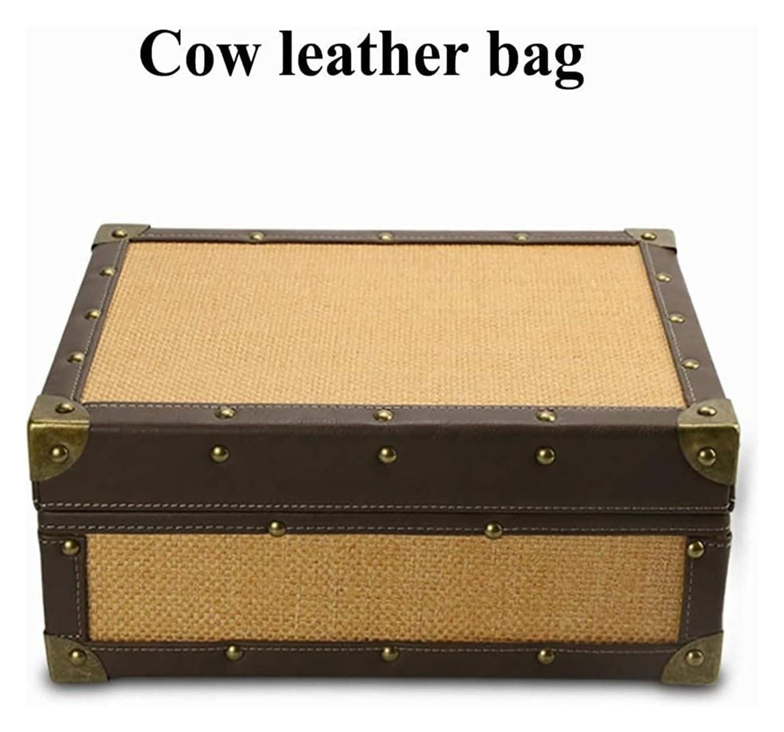 TiStm Cigar Humidor Handcrafted Humidor, Handmade, Desktop Cigar Storage, with Hygrometer Humidifier, for Men, for 50 Cigars, Ebony Finish