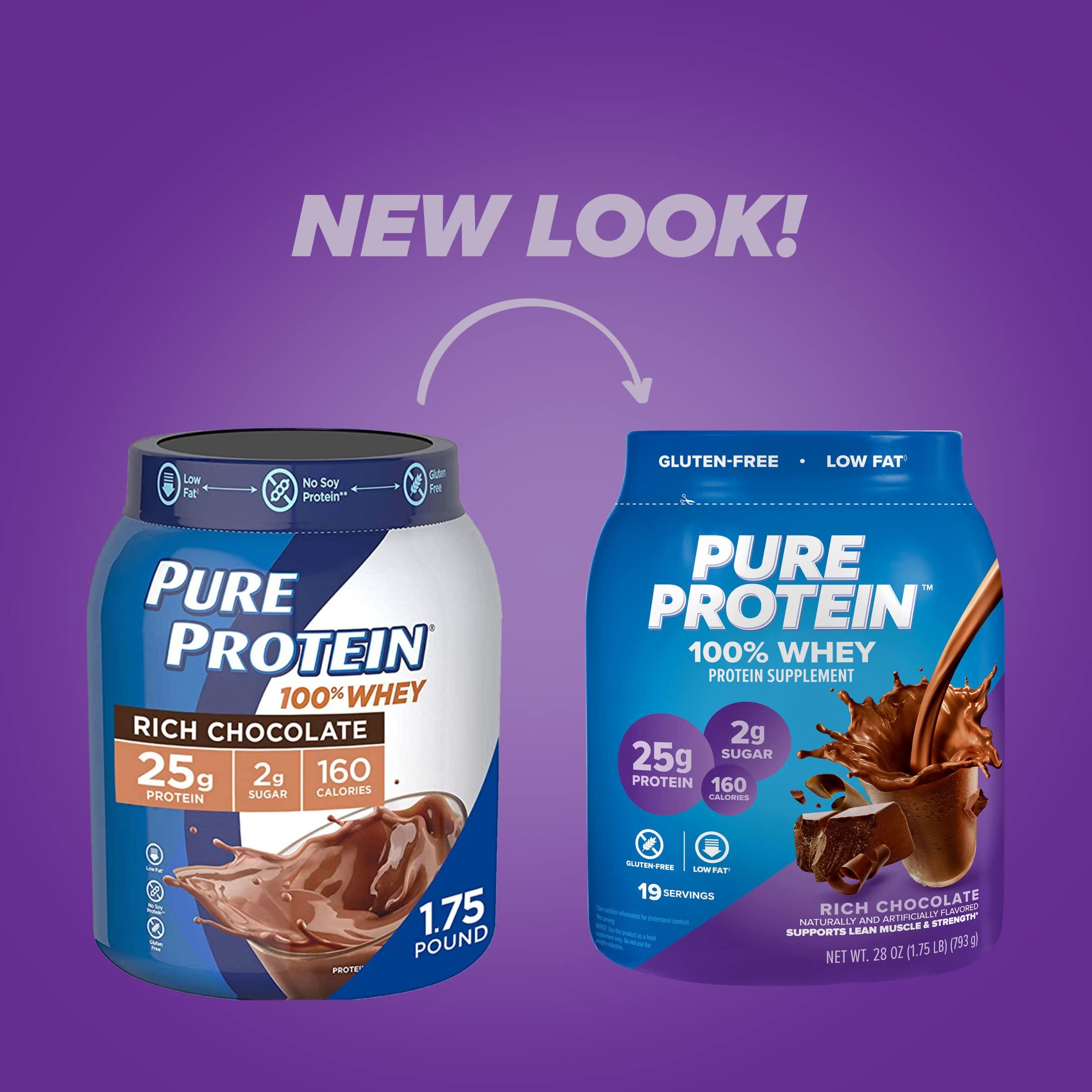 Pure Protein Pure Protein Chocolate Whey Protein Powder 1.75lb & Chocolate Deluxe Protein Bars 12 Count