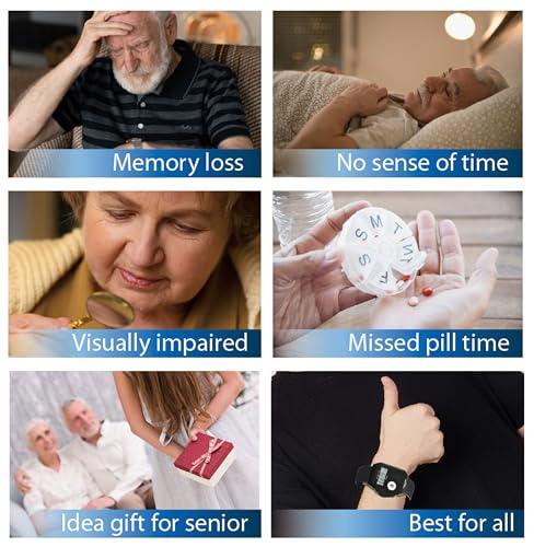 FIVE SENSES FIVE SENSES - English Atomic Talking Watch, Easy to use for Seniors Blind Men Women, Loud Talking Watch with Sound for Vision Impaired, Elderly Women, Blind People Products 1095 (Black)