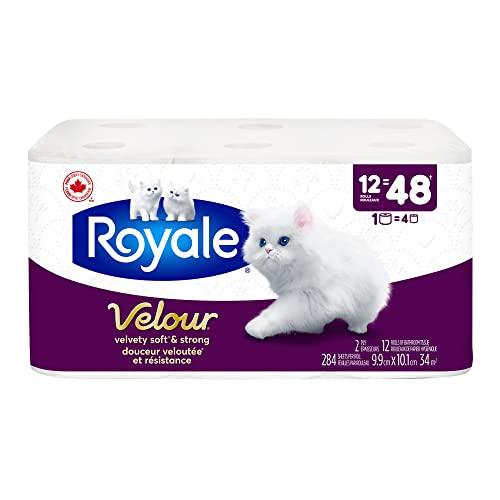 Royale 2 Ply Mega Plus Velour Toilet Paper - 284 Sheets, 12 Rolls