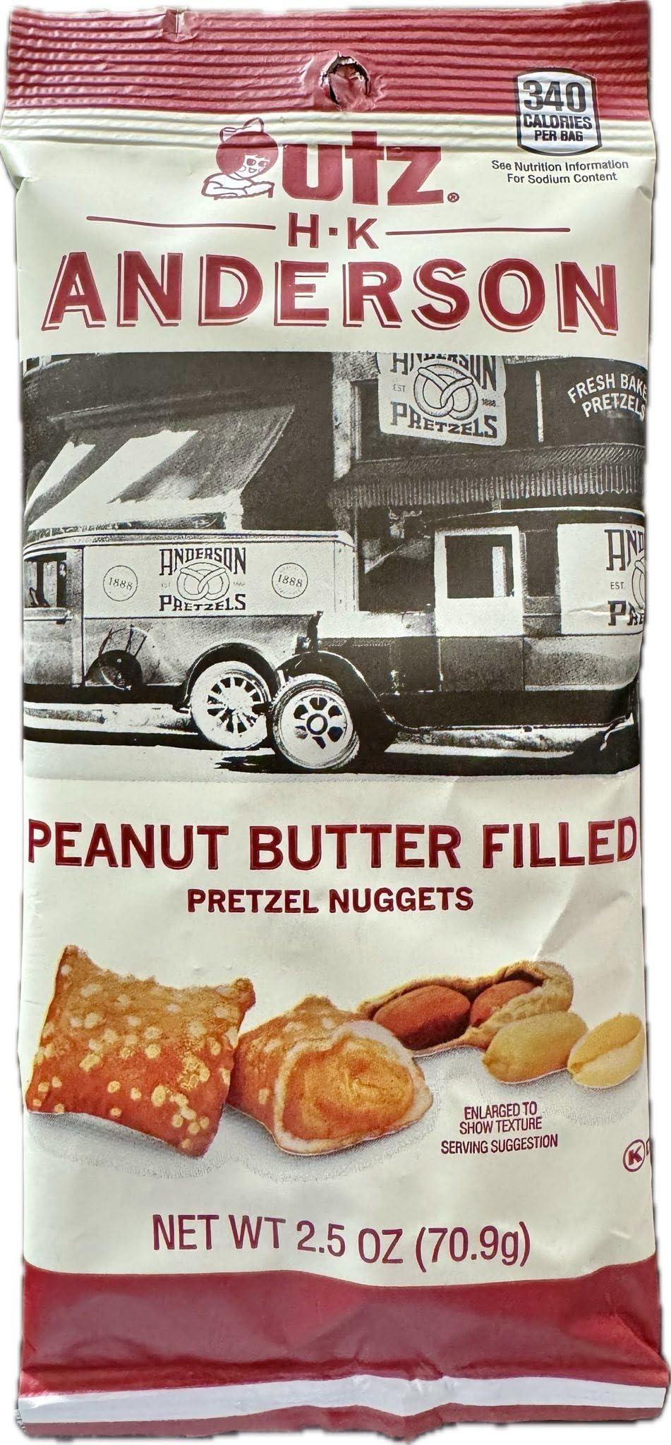SUPERDEALS HK Anderson Peanut Butter Filled Pretzel Nuggets, 2.5 Ounce Bag (Pack of 16) Bundled by SUPERDEALS with mystery gift