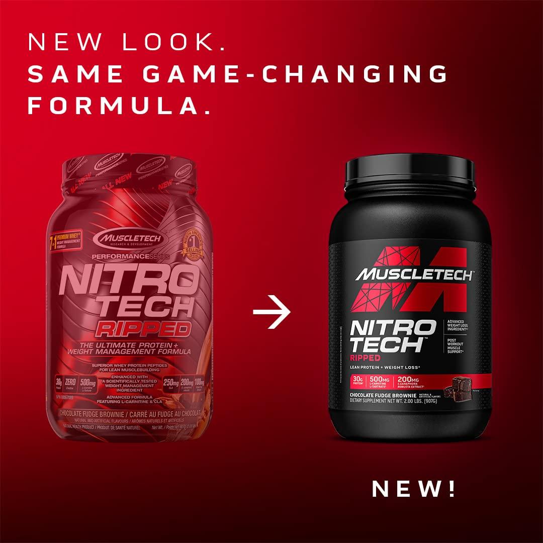 MuscleTech MuscleTech Nitro-Tech Ripped | Lean Whey Protein Powder/Isolate & Platinum Multivitamin for Immune Support 18 Vitamins & Minerals Vitamins A C D E B6 B12 Daily Workout Supplements for Men 90 Ct